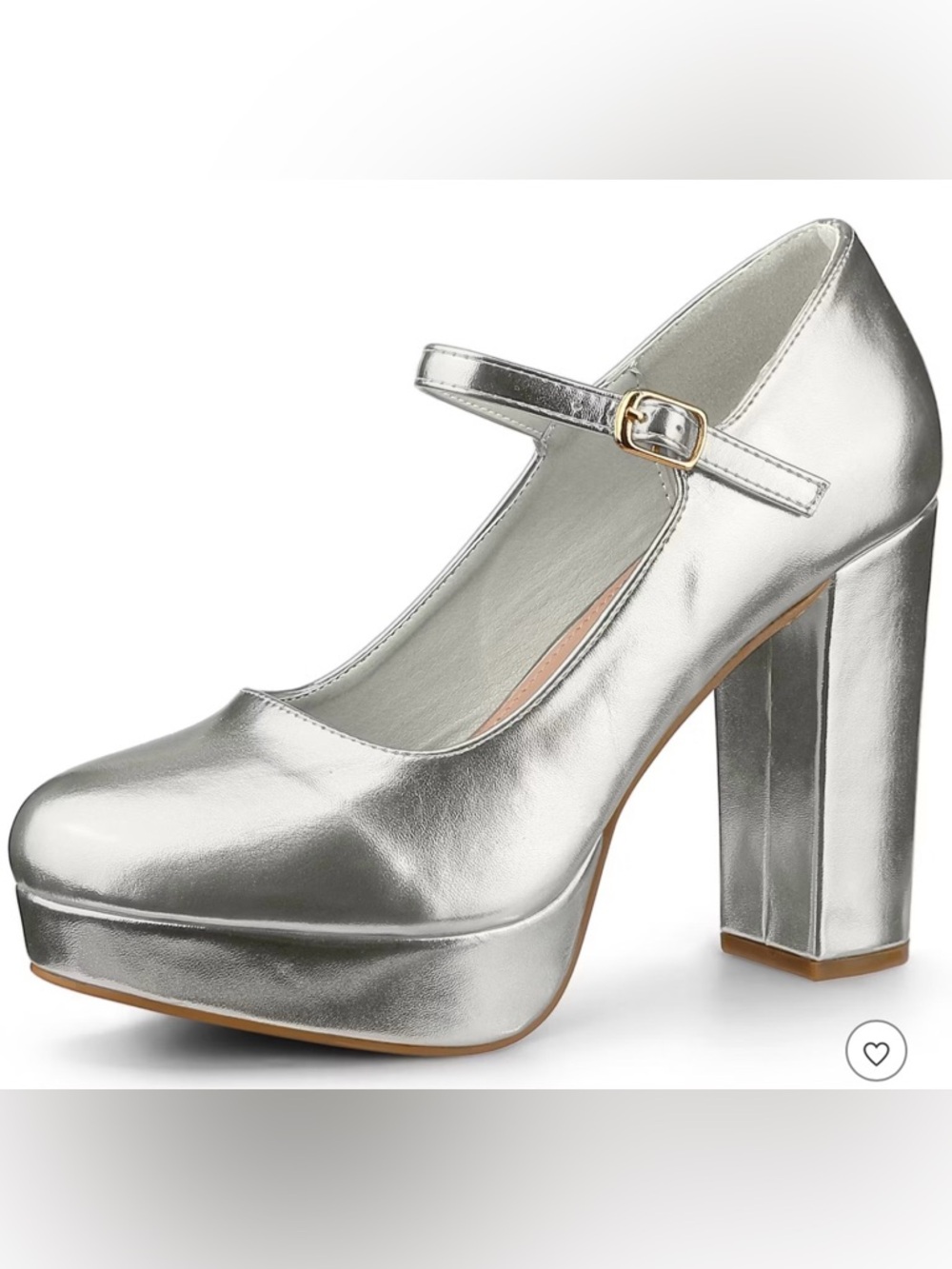 Silver Mary Jane Platform Heels - Women's Dress Pumps NWOB